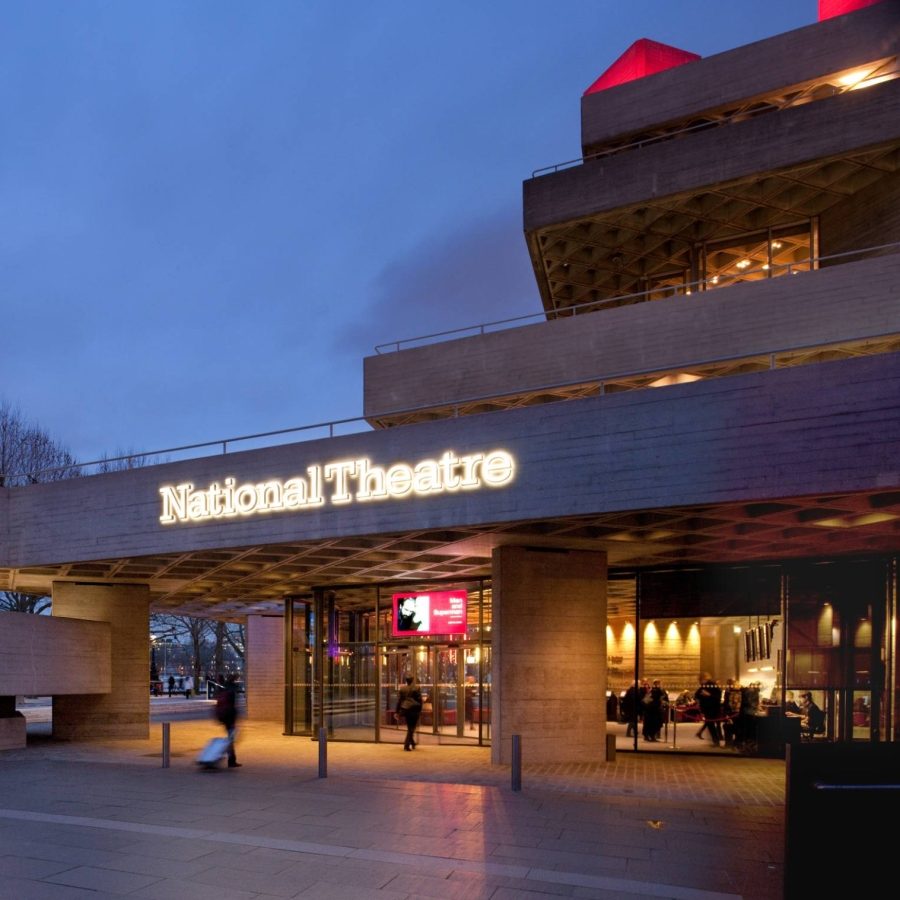 National Theatre entrance at dusk